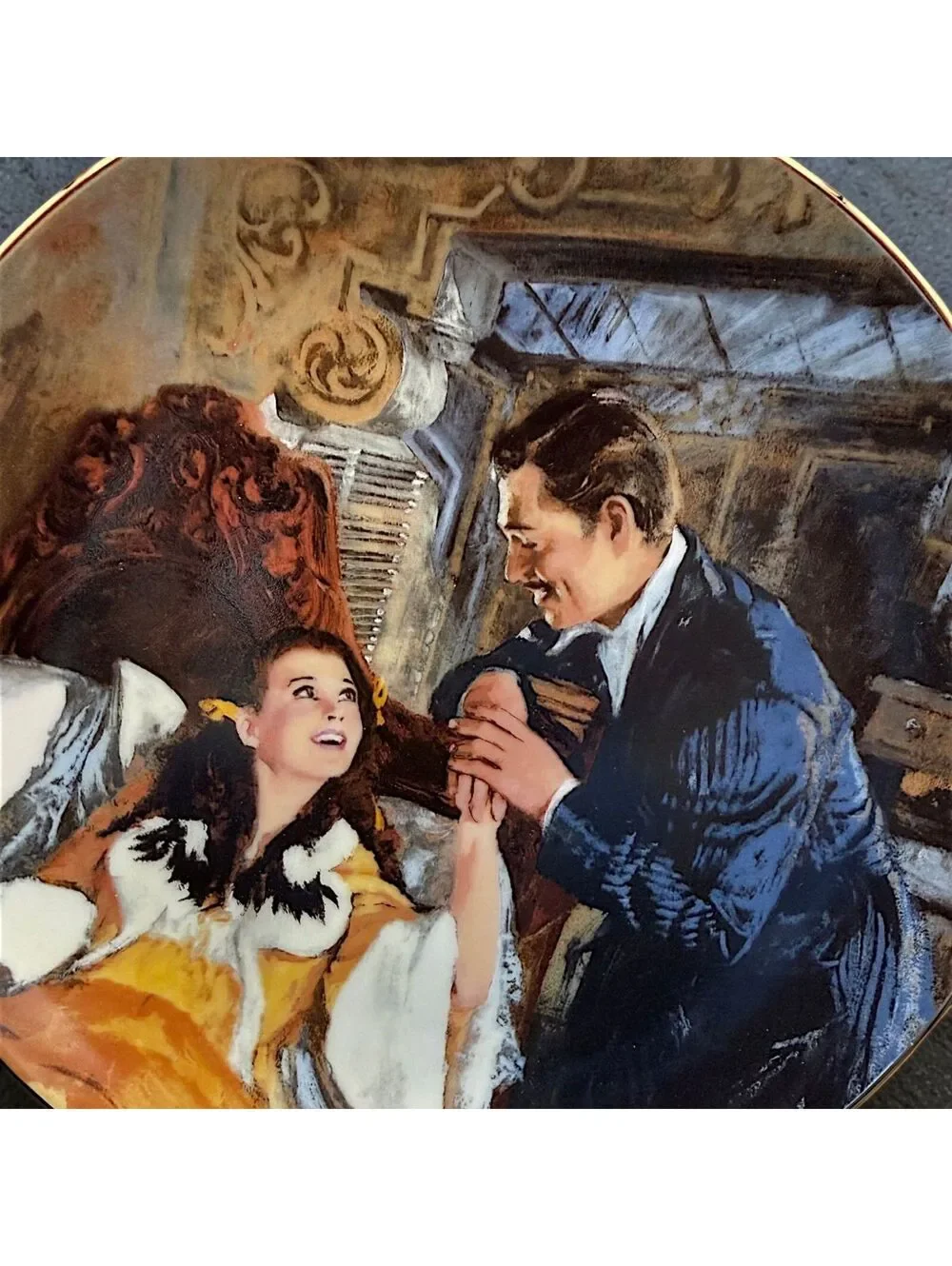 Vintage 1990 W.S. George Gone With the Wind Scarlett Rhett Honeymoon Plate COA